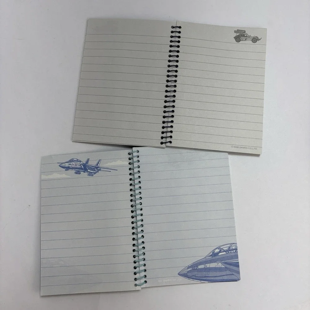 Vintage Sanrio Spiral Mini Notebook Notepad Trucks Planes 5